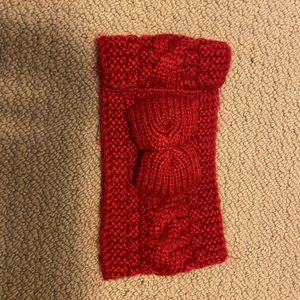 Pink Bow Knit Headband